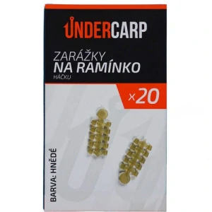 Zarážky na ramínko háčku – hnědé / zelené / čiré
