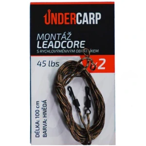 Montáž z leadcoru s rychlovýměnným obratlíkem – hnědá / zelená