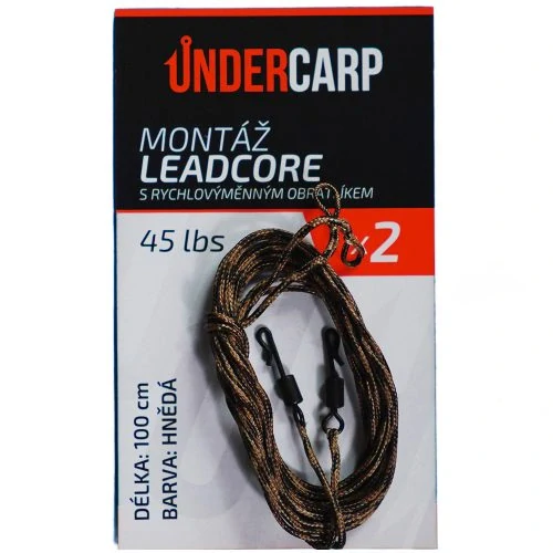 Montáž z leadcoru s rychlovýměnným obratlíkem – hnědá / zelená